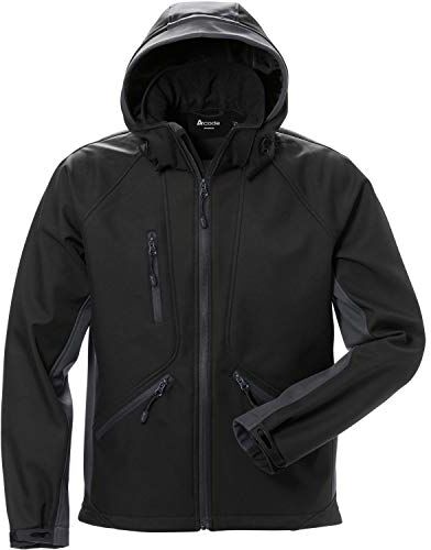 Acode Giacca con cappuccio da uomo in softshell, colore nero, taglia S