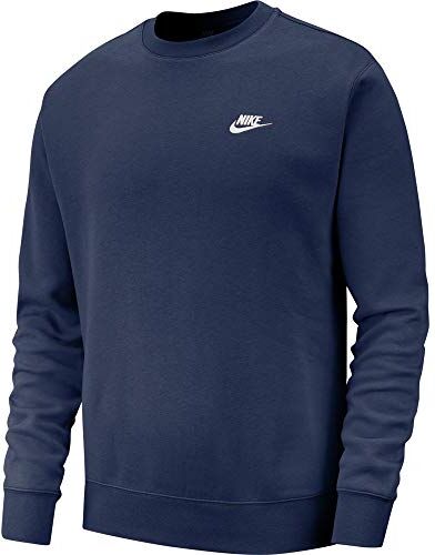 Nike M NSW Club CRW BB T-Shirt A Manica Lunga, Uomo, Midnight Navy/(White), XL-T