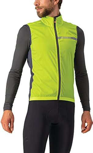 CASTELLI SQUADRA STRETCH VEST ELECTRIC LIME/DARK GRAY Gilet sportivo XXXL