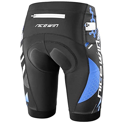 NICEWIN Pantaloncini da Ciclismo da Uomo Bicicletta Pantaloncini MTB Ciclismo Uomo Imbottiti in Gel 4D Traspiranti ad Asciugatura Rapida