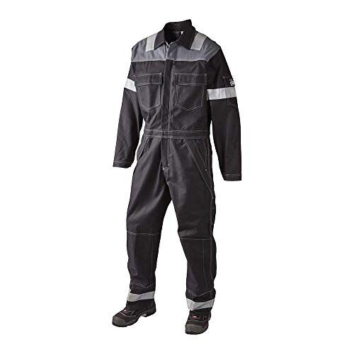 JAK Workwear 12--051-02-87 modello  EN ISO 1149-5 Tuta da lavoro antiflame nero/grigio, taglia M, lunghezza del cavallo 87 cm