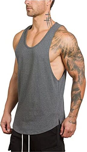 Cabeen Canotta Uomo Bodybuilding Gym Tank Canottiera Palestra Sportive Fitness Maglie Senza Maniche Cotone