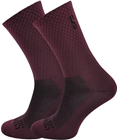 SUPPORT calzini da ciclismo da uomo tecnologia traspirante antiscivolo accessori monocolore unisex per escursionismo, arrampicata, per andare in bicicletta, Wine's 39-41 EU