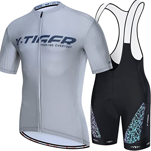 X-TIGER da Ciclismo Uomo 5D Gel Salopette Pantaloncini Corti Imbottiti Set di Abbigliamento Ciclista