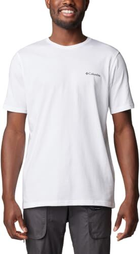 Columbia Rockaway River Back Graphic Short Sleeve Tee, T-Shirt Uomo, White, Rocky Road,