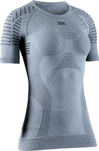 X-Bionic Invent 4.0 Maglia Termica Donna Manica Corta a Compressione Alte Prestazioni per Running, Sci, Ciclismo, Fitness, e Sport Invernali Adatta a Climi Rigidi, GREY MELANGE/ANTHRACITE, S