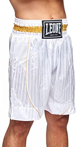 Leone , Premium Pantaloncino Boxe, Unisex – Adulto, Bianco, S,