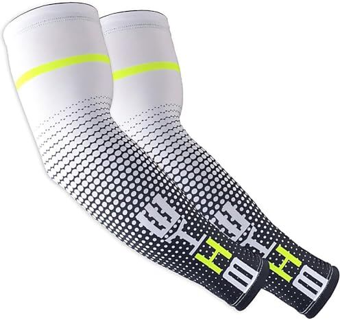 iColofun Manicotti Compressione Braccia per Ciclismo, Uomo Compressione Sportiva Manicotti per Il Braccio umidità Traspirante Protezione UV Raffreddamento o Scaldino Copriscarpe Antiscivolo