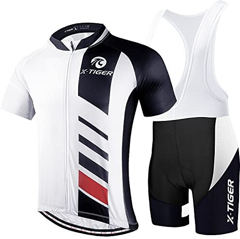 X-TIGER da Ciclismo Uomo 5D Gel Salopette Pantaloncini Corti Imbottiti Set di Abbigliamento Ciclista