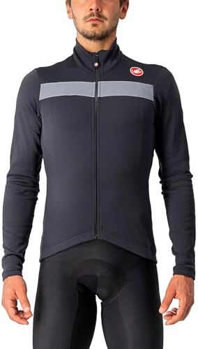 CASTELLI Puro 3 Jersey FZ, Maglia da Ciclismo Uomo, Nero (Light Black/Silver Reflex), L