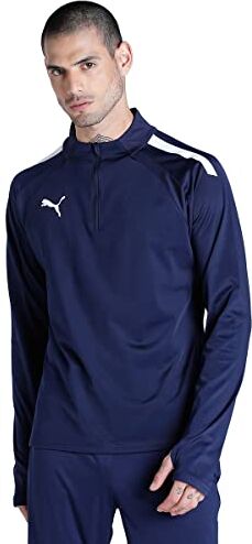 Puma 4063699456004 teamLIGA 14 Zip Top Maglione, M, Peacoat/ White