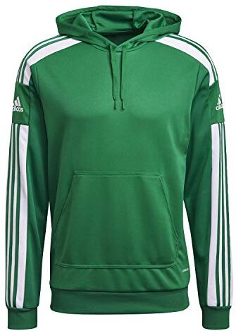 Adidas Squadra 21 Hoodie, Felpa Sportiva con Cappuccio Uomo, Team Green/White, S