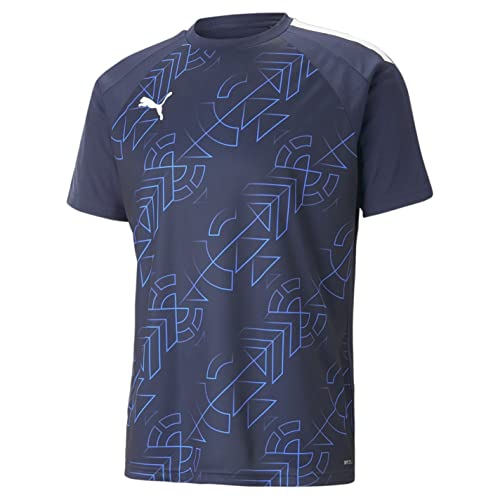 Puma Maglia Grafica Teamliga, Maglietta da Calcio Uomo, Navy Bianco, XL