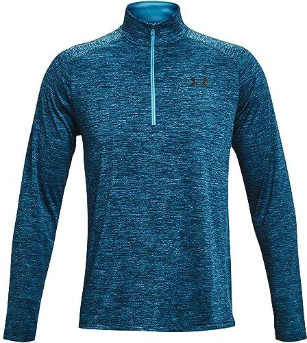 Under Armour Tech 2.0 1/2 T-Shirt a Maniche Lunghe con Cerniera Maglia di Tuta, (420) Capri, Blu Petrolio, Nero, M Uomo