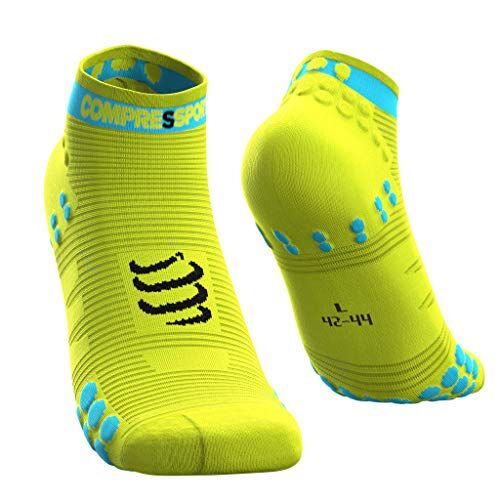 COMPRESSPORT PRO Racing Socks v3.0 Run Low, Calzini da Gara Unisex-Adult, Jaune Fluo, T4