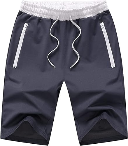 Tansozer Pantaloni Corti Uomo Estivi Cotone Pantaloncini Corsa Uomo Running Pantaloncini Uomo Sportivi Palestra Shorts Grigio 02 S