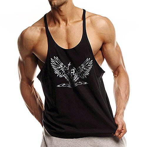 palglg Uomo Muscle T-Shirt da Senza Maniche Athletic Tank Top per Allenamento Fitness ZYZZ01 Nero XL