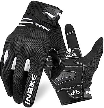 INBIKE Guanti da Moto Uomo Estivi ProtezioneTouchscreen per Corse in Motocicletta per Bici Arrampicata Ciclismo e Altri Sport All'aperto（Bianco,XL）