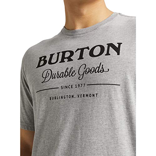 Burton Durable Goods, Maglia A Maniche Corte Uomo, Gray Heather, XXL