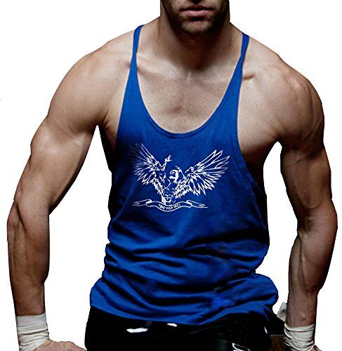 palglg Uomo Muscle T-Shirt da Senza Maniche Athletic Tank Top per Allenamento Fitness ZYZZ01 Blu M