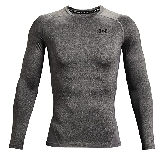 Under Armour Ua Hg Armour Comp Ls Maglietta a maniche lunghe, Carbon Heather, S Uomo