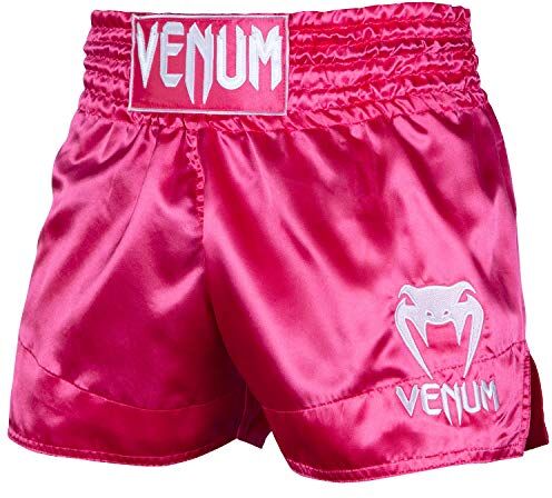 VENUM Classic, Pantaloncini Muay Thai Unisex – Adulto, Rosa/Bianco, XXL