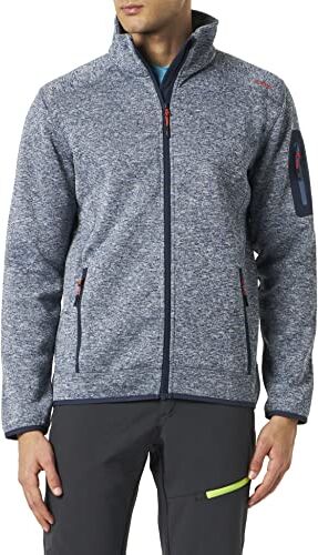 CMP Giacca In Pile Knit-Tech Da Uomo, Blue Ink-Storm-Arancio, 54