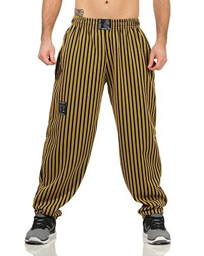 ZARMEXX , Pantaloni sportivi da uomo, lunghi, adatti per jogging, bodybuilding, palestra, sollevamento pesi e allenamento, giallo., L