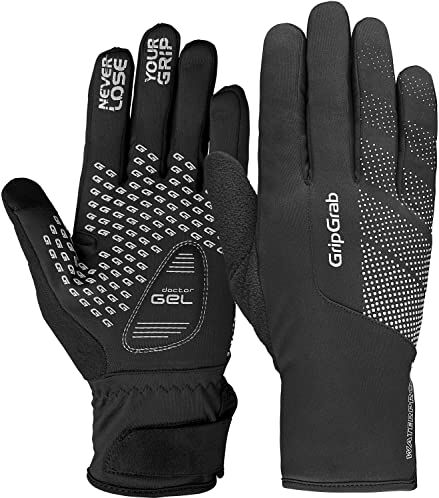 GripGrab Guanti da ciclismo invernali unisex, impermeabili, da uomo e da donna, neri, XL