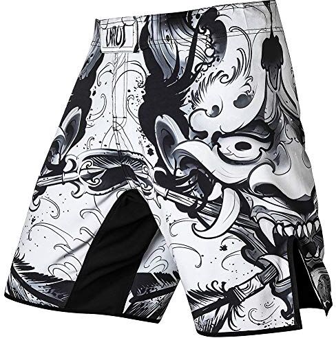 LAFROI Pantaloni da MMA, Boxe, Cross Training e Altri Sport da Combattimento, con Coulisse e Tasca, QJK01, Hannya, XL