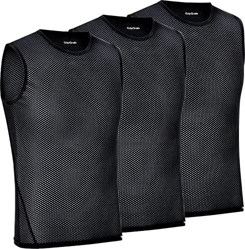 GripGrab Termica Ciclismo Senza Maniche Base Layer Anti-odore Leggero Intima Da Bicicletta Ab, Maglia Unisex Adulto, 3 X Nero, XL