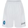 SSC NAPOLI Shorts Gara Away, EA7, Prodotto Ufficiale, Bianco Trasferta, 2023/2024, XXL