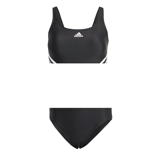 Adidas 3-stripes, Costume da nuoto, Donna, Nero (Black/White), 36