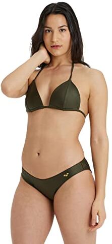 Arena Women's Bikini Triangle Solid, Due Pezzi Donna, Dark Olive, 40