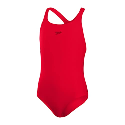 Speedo Eco Endurance+ Medalist Costume intero Bambina, Fed Rosso, 5-6 Anni