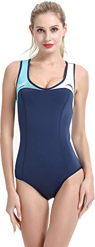 Cressi Dea Swimsuit, Costume Monopezzo in Neoprene Ultra Stretch 1 mm Donna, Blu/Bianco/Azzurro, XS/1