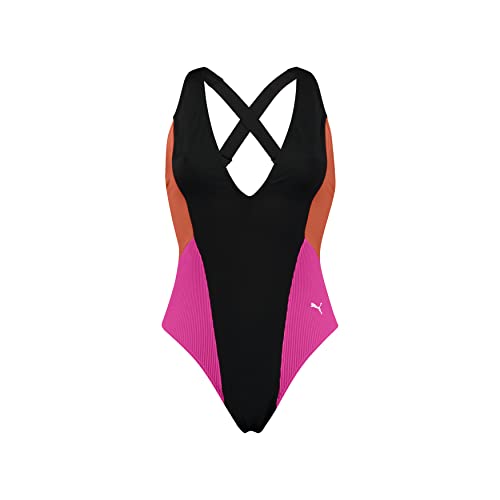 Puma Swimsuit Costume da Bagno, Nero (Black Combo), XS Donna