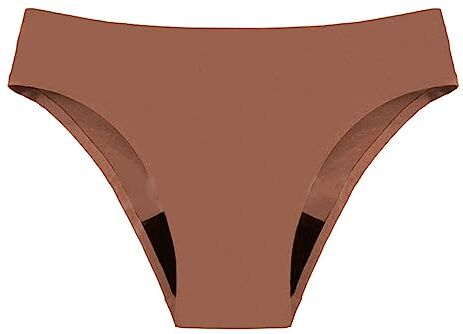 ELizoop Costume da Bagno mestruale a Prova di perdite con Fondo Bikini, Costume da Bagno con Mutandine da Bagno Bikini a Vita Alta per Adolescenti, Ragazze (XXL,Marrone)