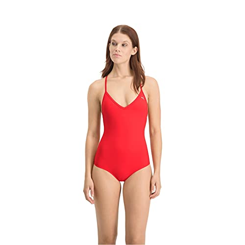 Puma Swimsuit  Costume da Bagno, Rosso, XL Donna
