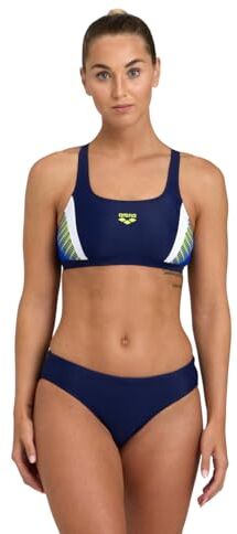 Arena Feel Threefold R Bikini da Donna Sportivo, Slip con Laccetti, Costume da Bagno ad Asciugatura Rapida in Tessuto  MaxFit Eco con Massima Resistenza al Cloro e Sale, Protezione UV UPF 50+