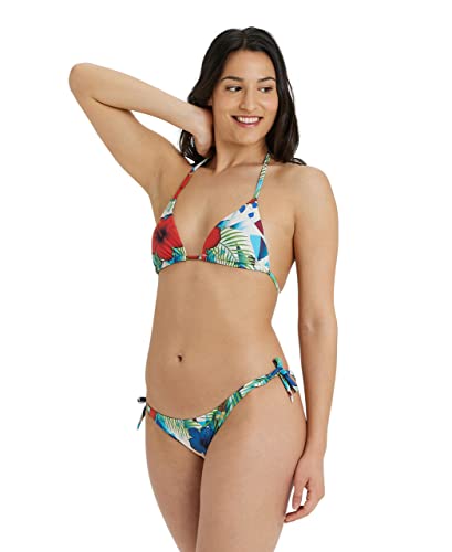 Arena Allover Bikini Donna a Triangolo, Costume da Bagno con Tessuto Stretch ad Asciugatura Rapida, Costume da Donna con Coppe Removibili, Top e Slip con Laccetti