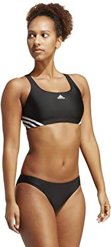 Adidas 3-stripes, Costume da nuoto, Donna, Nero (Black/White), 44