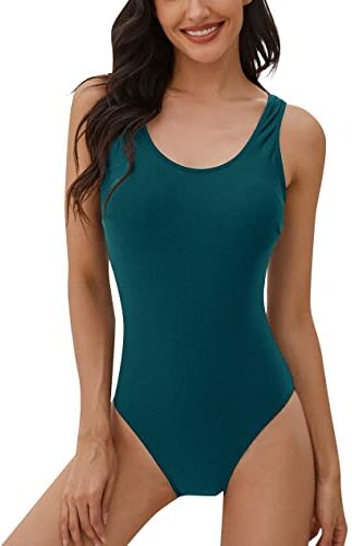 heekpek Costume da Bagno Donna Intero Un Pezzo Costumi Interi Monokini Gradient Sportivo Swimwear Imbottito Brasiliana Swimsuit One Piece Push Up Beachwear(Blu,XXL)