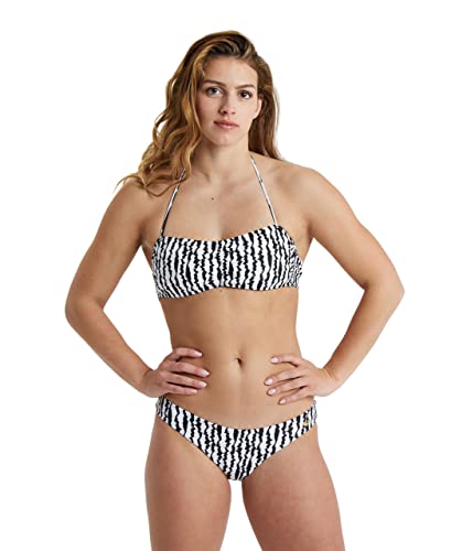 Arena Allover Bikini Donna a Fascia, Costume da Bagno con Tessuto Stretch ad Asciugatura Rapida, Costume da Donna con Coppe Removibili e Top con Laccetti