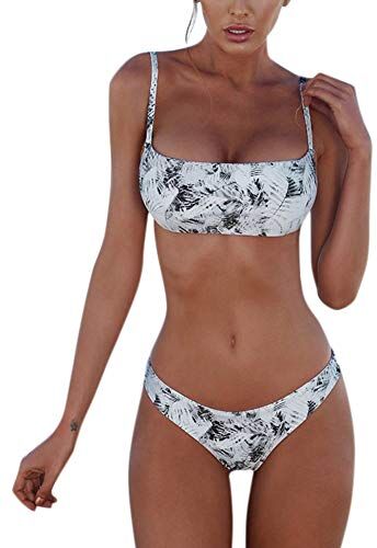 meioro Costumi da Bagno per Donna a Due Pezzi Bikini a Vita Bassa Tankini Bikini Push Up Abito a Vita Bassa