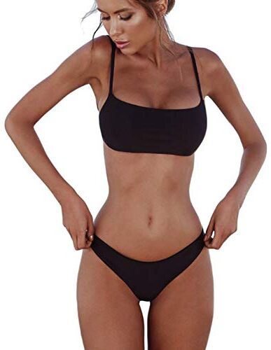 meioro Costumi da Bagno per Donna a Due Pezzi Bikini a Vita Bassa Tankini Bikini Push Up Abito a Vita Bassa