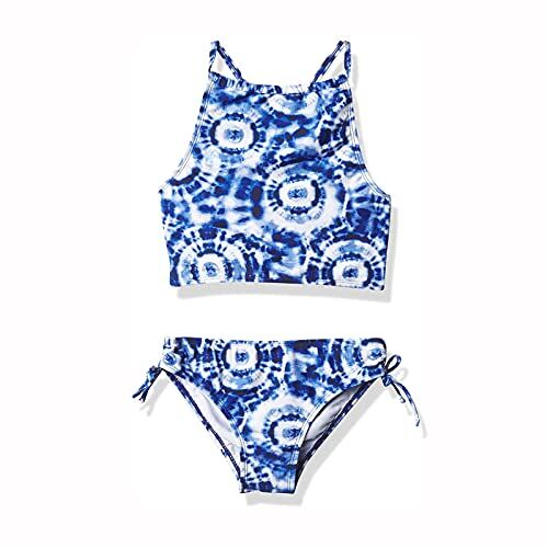 Topgrowth Accessorio Topgrowth Set Costumi Bambina Bikini Ragazza Costume da Bagno Stampa Tie Dye Spiaggia Crop Top Costumi Mare Swimwear Ragazze 8-14 Anni (Blu, 160)