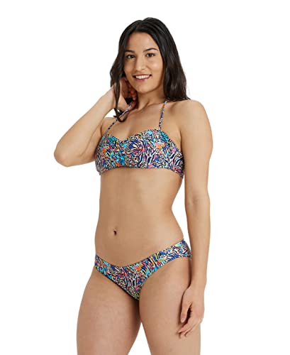 Arena Allover Bikini Donna a Fascia, Costume da Bagno con Tessuto Stretch ad Asciugatura Rapida, Costume da Donna con Coppe Removibili e Top con Laccetti, 40