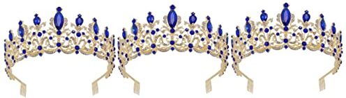 FRCOLOR 3 Pz Di Fascia Di Strass Copricapo Da Banchetto Copricapo Da Principessa Diademi Per Le Donne Festa in Costume Da Ballo Da Donna Fascia Per Barocco Lega Di Zinco