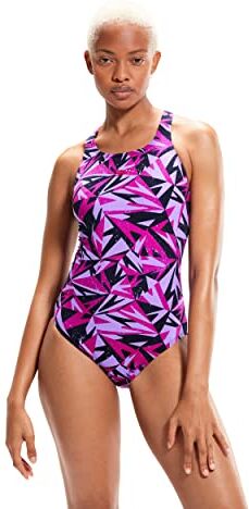 Speedo HyperBoom Allover Medalist Costume intero Donna, True Navy/Berry/Miami Lilla, 38